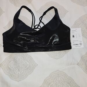 Athleta Solace Shine  Black Sports Bra